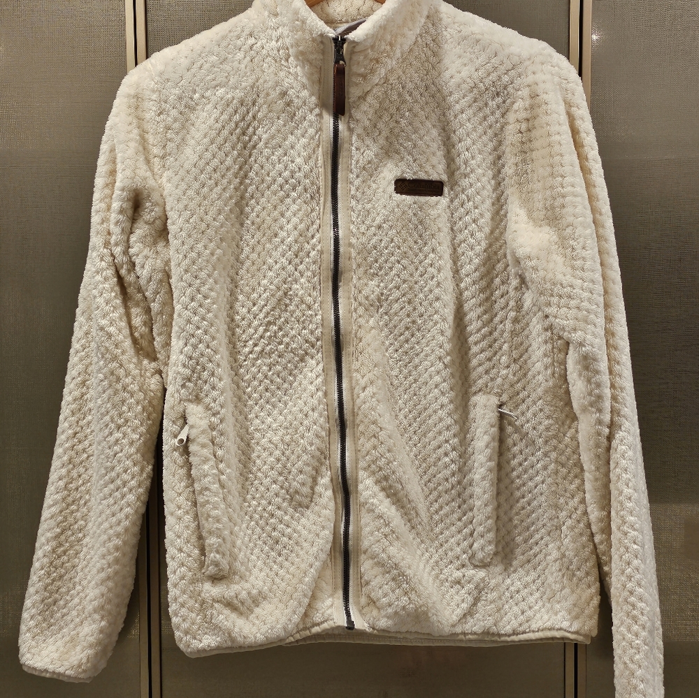 Columbia white fleece zip up